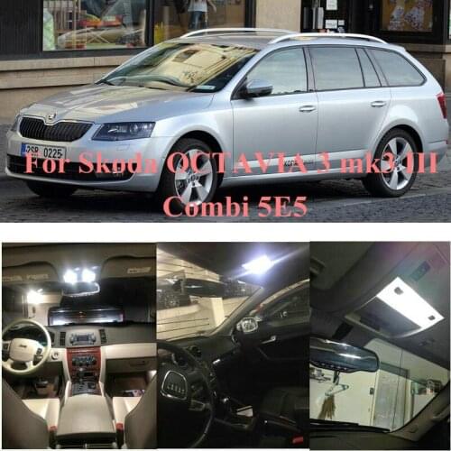 For Skoda OCTAVIA 3 mk3 III Combi 5E5 5E6 2012.11 - .Error Free LED Interior Reading Ceiling Light Kit Map Dome License Lamp