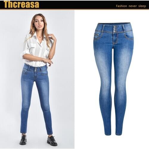 Jeans Womens European and American Leggings Pants New Casual Stretch Denim Womens Pencil Pants Skinny Trousers