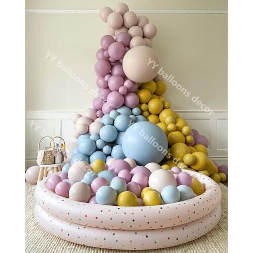 Balloons Garland Arch Wedding Baby Shower DIY Retro Theme Double Ginger Apricot Birthyday Party Background Kid Toys Globos Decor