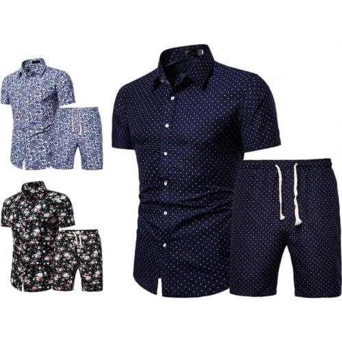Summer Set Men Shorts Set Floral Print Hawaiian Shirt and Shorts Beach Wear Holiday Clothes Vocation Outfit Male Two Piece Set