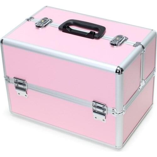 Toiletry Cosmetic Suitcase Large Professional Makeup Organizer Women Beauty Makeup Bag Travel Cosmetic Case Dressing Box Black