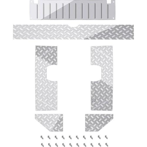 For WPL C14 Metal Rear Trunk Tool Box Decorative Board Anti-Slip Skid Plate 1/16 RC Car Upgrade Accessories Parts