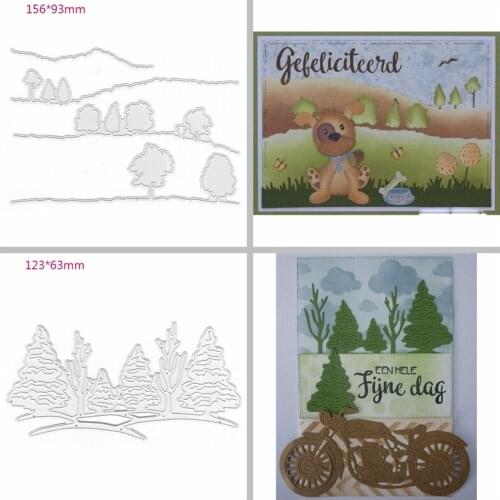 Hills Trees Forest Shape Metal Cutting Dies Stencil Scrapbook Album Embossing For Gift Card Making Handcrafts Decor