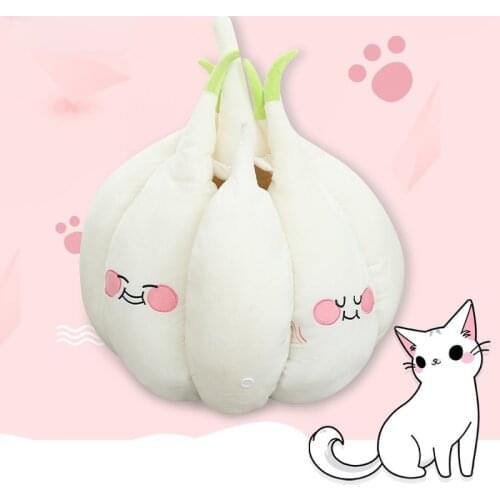 Funny Garlic Cat Bed Mat Soft Warm Pet Cat House Soothing Cat Bed for Dog Cat Sitting Home Puppy Sleeping Plush Nest Cave