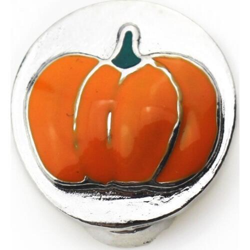 New 12pcs/lot Halloween pumpkin snap button charms jewelry accessories fit 18mm snap bangle&bracelet for diy snap jewelry