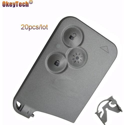 OkeyTech 20pcs/lot For Renault Laguna Espace Smart Card 3 Buttons Remote Car Key Case Shell Blank Replacement Fob Key Cover Case
