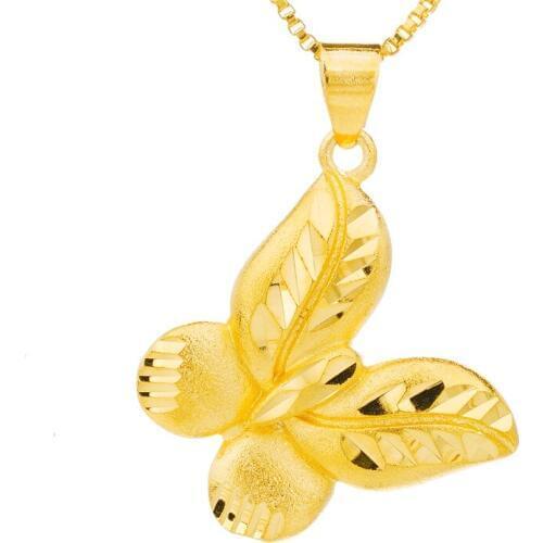 Pure 24K gold butterfly necklace Custom Jewelry Women Necklaces Women Men 24K Gold Color Choker Necklace Engraved Bridesmaid