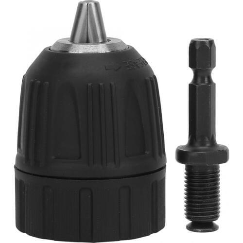 Plastic Casing Drill Chuck 0.8-10mm 3/8-24UNF + 1/4 Hex Head 3/8 Thread Extension Rod Drill Chuck