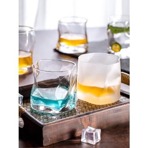 Net red special shaped glass depicting golden border water glass whisky wine glass creative household juice glass beverage cup