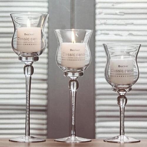 3PCS Glass Colum Candle Stand Modern Crystal Candle Holder for Wedding Centerpieces Candelabra Crystal Candle Bowl Candlestick