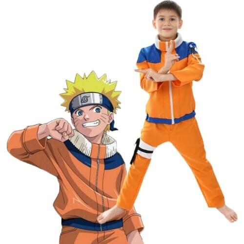 NARUTO Uzumaki Naruto Cosplay Clothing For Boys Halloween Costumes For Kids Anime Cosplay Fancy Role Party