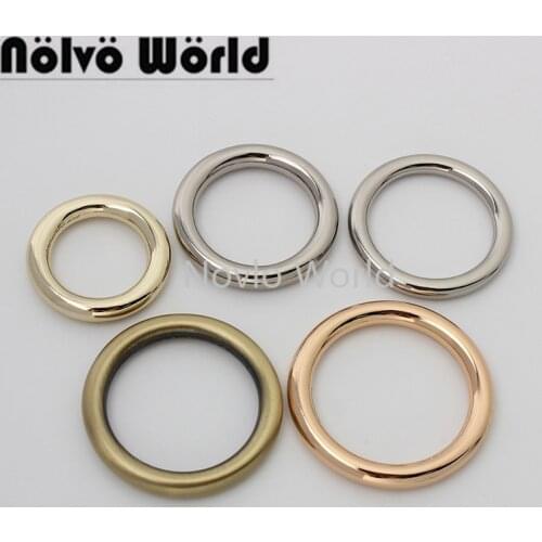 10-50 pieces 5 colors 20 25 27 30 32mm 5.0mm wire alloy welded closed O rings for handbag strap connector buckle purse hardware