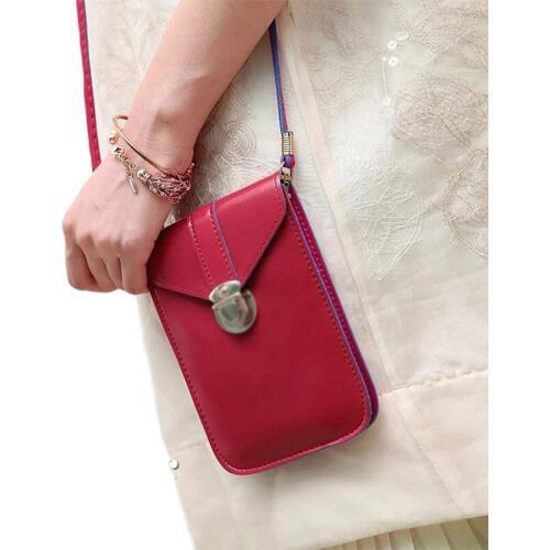 Women Touch Screen Crossbody Bags Purse Lightweight PU Leather Cell Phone Storage Pouch Shoulder Bag /BY