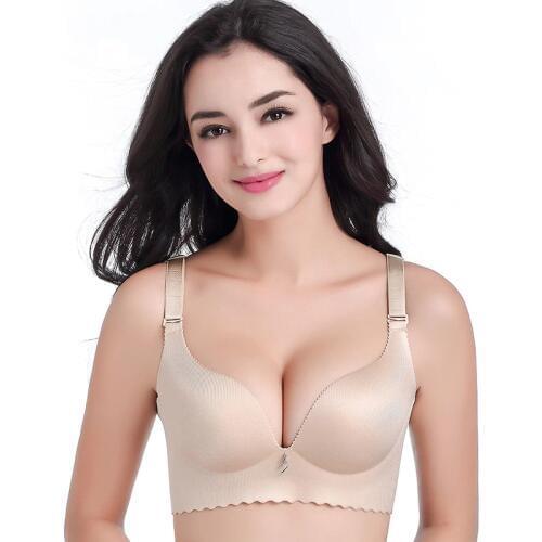 Mozhini Women Bra Adjustable Brassiere Seamless Lingerie t shirt bra Super Sexy Push Up Bra B C Big Size lady Underwear Bra