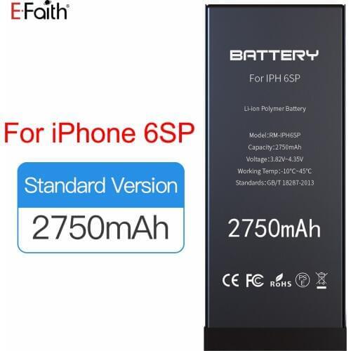 10PCS E-Faith Brand New 2750mAh 3.82V-4.35V Li-ion Internal Batteria Replacement for iPhone 6S Plus Battery Real Capacity