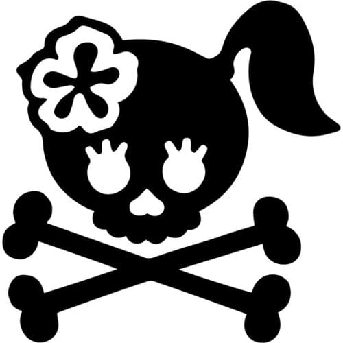 16.8X16.9CM Girl Skull Trunk Funny Cartoon Car Sticker Decoraiton Decals