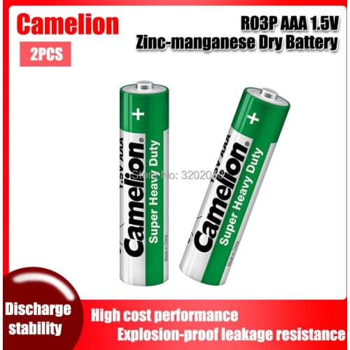 2PCS Camelion 1.5V AAA Zinc-manganese Dry Battery R03P For Electric toothbrush Toy Flashlight Mouse clock Dry Primary Battery