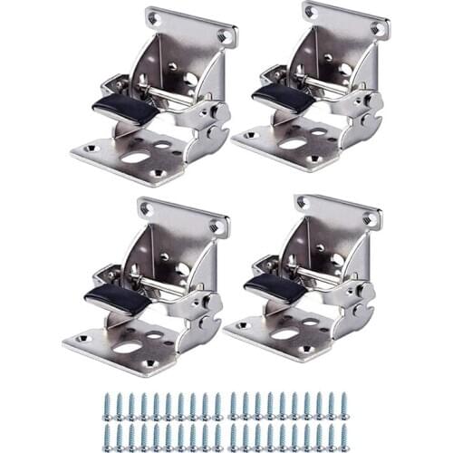 4 Pcs Foldable Bracket-Folding Foot Hinge Bracket, Self-Locking Hinge Hardware with Screw Lock Extension for Table Legs