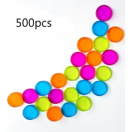 500Pc Colored Plastic Disc Transparent Binding Ring Disc Mushroom Hole Disc-binding Book Binding Ring Loose Leaf Office Supplies