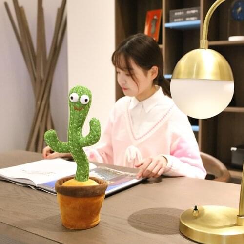 6PCS Electronic Dancing Cactus Singing Dancing Decoration Gift for Kids Funny Early Education Toys Knitted Fabric Plush Toys