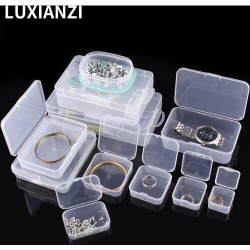 LUXIANZI Portable Plastic Organizer Case Transparent Parts Hardware toolbox Jewelry Hand Account Cosmetics Storage Tool Box