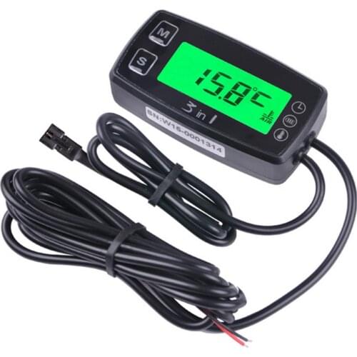 Digital Tach Hour Meter Temperature and Over-voltage Reminder Thermometer Voltage ClockFor Motorcycle Generator Engine