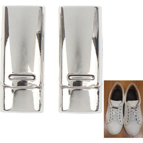 1 Pair Stainless Steel Elastic Quick No Tie Shoe Laces Lock Shoe Accessories Magnetic Shoelaces