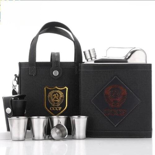 Alcohol Hip Flask with Funnel with 4 Cups Large 88 oz 108oz 128 oz Alkohol Metal and Leather Flask Alcohol Bottles Heupfles