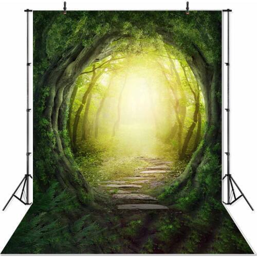 Spring Fairy Green Garden Forest Aisle Photography Backdrop Photo Studio Prop Printed New Born Children Backgrounds