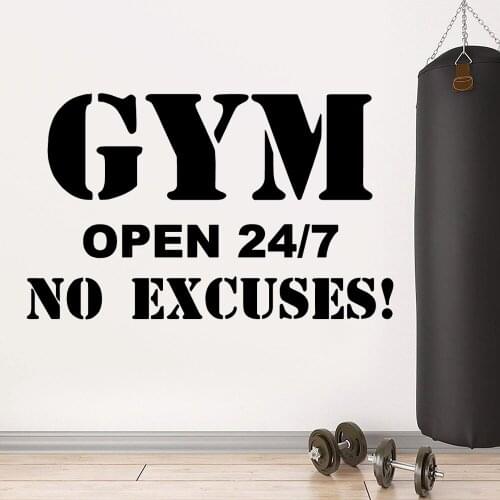 Hot Sale Gym Vinyl Wall Stickers For Gym Fitness Room Motivation Wall Art Decals Sticker Vinyl Mural Pegatina Pared Gym