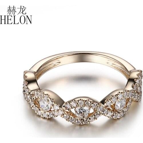 HELON Solid 14K Yellow Gold AU585 VVS/DEF 0.6ct Test Positive Moissanite Diamond Women Fine Jewelry Engagement Wedding Ring Gift