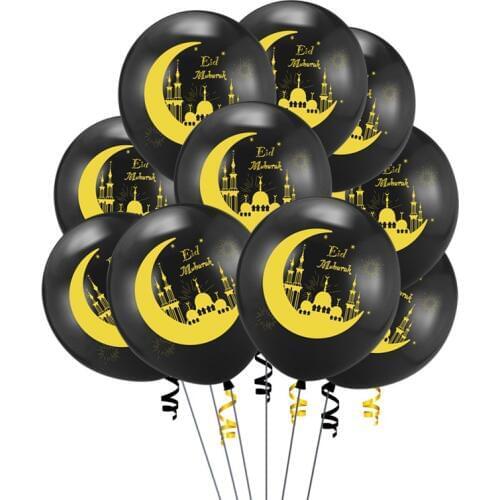 Eid Mubarak Banner Balloons Ramadan Kareem Decoration Ramadan Mubarak Muslim Islamic Festival Party DIY Decorations
