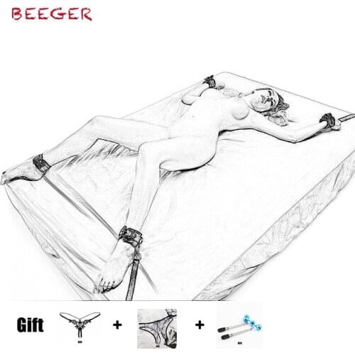 BEEGER Adult Games Sexy Toy Bed Restraints Handcuffs Sex Toys For Couples Sex Products Tool Bondage Fixed Hand Ankle Erotic Toy