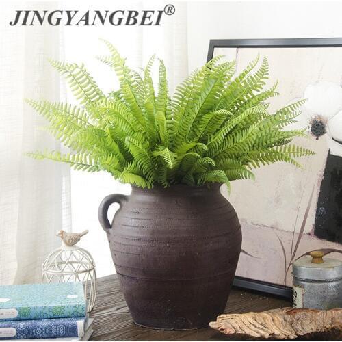 41cm 43cm Simulation adornment grass green plant pot plants hanging row grass fern leaf persian leaves wall planted decoration