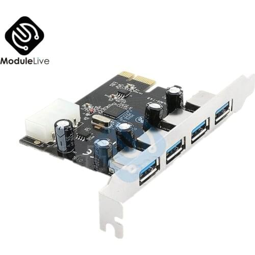 4 Ports PCI-E Express Card SuperSpeed USB 3.0 PCI-e PCI Express Expansion Adapter Card For Mac Pro