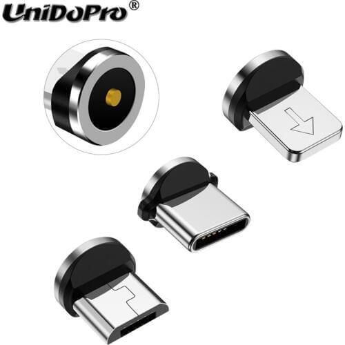 Round Magnetic Plug Micro USB C / Type C / 8 Pin For iPhone Adapter USB Magnet Charger Plug Fast Charging (Only Magnetic Plug)