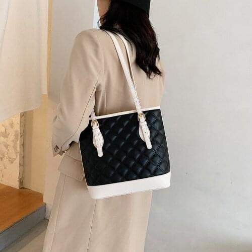 Contrasting color fashion big bag womens large capacity shoulder bag 2020 new all-match shopping tote bag handbags purses