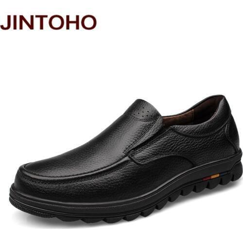 JINTOHO big size 38-48 mens dress italian leather shoes brand mens loafers genuine leather formal loafers moccasins men