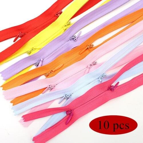 10Pcs 55cm Long Double Head Invisible Zippers DIY Nylon Coil Zipper for Garment Sewing Dress Feeding Clothes Zipper Accessories