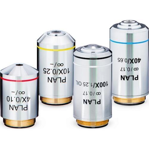 AmScope Infinity Plan Objective Lens Set 4X 10X 40X 100X PAX-INF