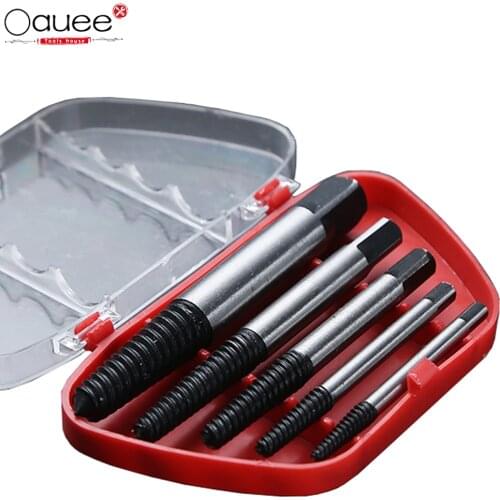 5/6Pcs Screw Extractor Center Drill Bits Guide Set Broken Damaged Bolt Remover Removal Speed Easy Out Set