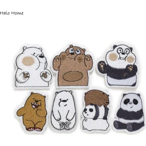 1pcs Bear Theme Embroidered Patches Sew Applique Stickers Badge Accessories Home Decoration Denim Clothing Handbag DIY