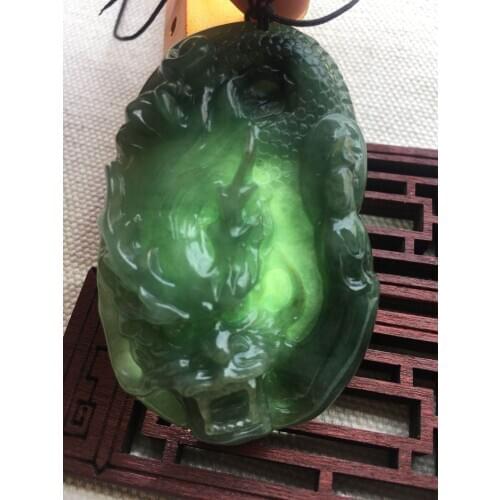 Natural 7A Myanmar jade Hand-Carved dragon green jade pendant jade necklace men necklaces women pendants jade jewelry top brand