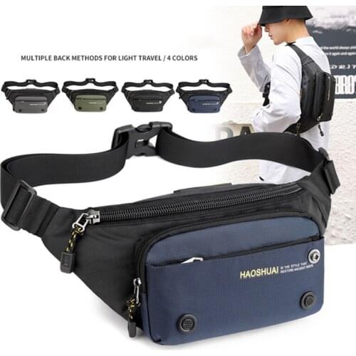 Casual Travel Mens Waist Packs High Quality Nylon Bum Bag Fanny Pack Multifunctional Outdoor Waist Bags Unisex Cross Body Purse