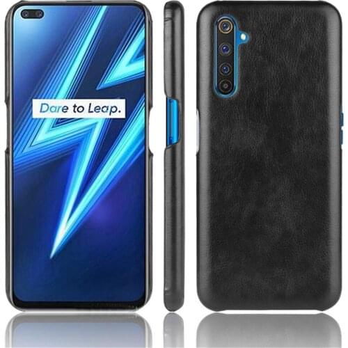 OPPO Realme 6 Case Matte Litchi Striae PU Leather Hard Back Cover ShockProof Case For Oppo Realme 6 Pro Realme6 Phone Case