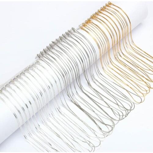 REGELIN Gold/Silver/Rhodium 40cm Length Lobster Clasp Metal Link Chain Necklace Simple Necklace Chain DIY Jewelry 12pcs/lot