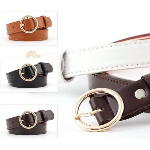 2019 Women PU Leather Belt Alloy Round Pin Buckle Belt Hot Selling High Quality Business Casual Decoration Strap Women Belt