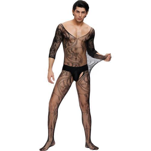 Sexy Men Sissy Body stocking Gay Bodystockings Lingerie Bodysuit Crotchless Transparent Pantyhose Gay Underwear Tights MPS158