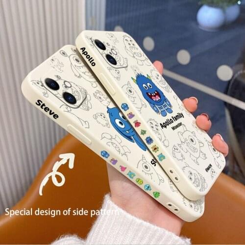 Happy Monster Phone Case For iPhone 12 Pro Max Mini 11 Pro Max X XR XS MAX SE2020 8 8Plus 7 7Plus 6 6S Plus Silicone Cover