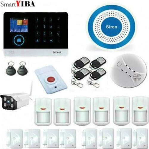 SmartYIBA GSM Alarm System WiFi Security Alarm System GPRS Home Alarm System Remote Control Door/Window Sensors Burglar Alarm